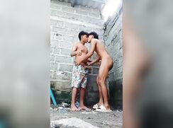 Fucking by the brick wall