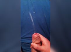 AHV - Teen shoots cum far on bed