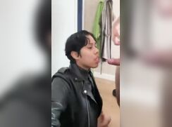 gay leather jacket blowjob