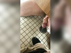 Uncut Restroom Jerk Under Stall