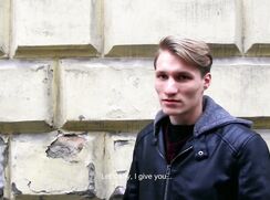 CH 501, Camera guy pays a young guy in grey hooded leather jacket to suck and be fuck
