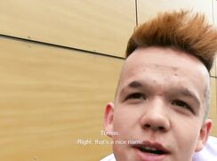 CH 508, Camera guy pays a young guy in black and brown jacket on top of a light grey