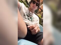 cute twink likes to show his cock at the public place