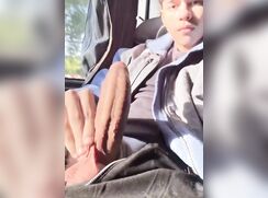 Jerking Uncut Cock On Coach