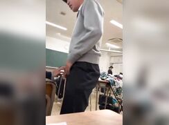 He says, "Not in the middle of the classroom", but elsewhere is okay? No nudity!