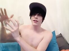 College Black Hair Cap Fit Webcammer drinks his own protein Drink - AI Enhanced