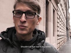 CH 524, Camera guy pays a young guy in grey waterproof and glasses to suck and be fuc
