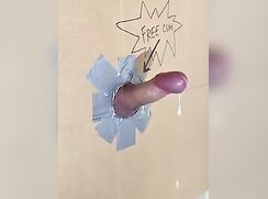 Homemade Gloryhole Hands Free Cum
