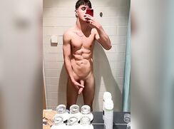 Hung Twink Bathroom Play