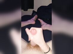 Baited tall guy jerks off