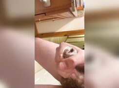 The soap burned him