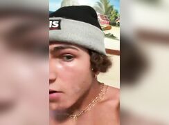Hot straight guy jerks off and shoots his load in his face