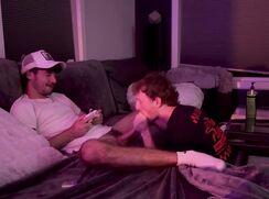 Gay guy sucks off his straight friend