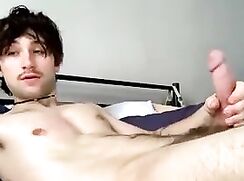 Horny college dude looking for a daddy squirts on his face