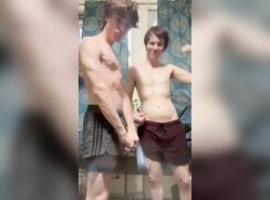 Stinky twinks flexing and messing around after a workout