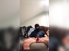 AHV - Straight masked jock blows a load