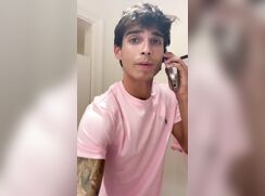 Bi Latino guy pretending to jerk a buddy