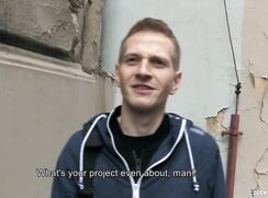CH 594, Camera guy pays a young guy in a blue hooded waterproof jacket to suck and be