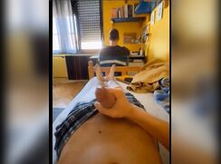 Risky_Wank_With_Roomie_Working