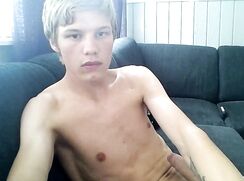 (MC) Blond twink cums and moans