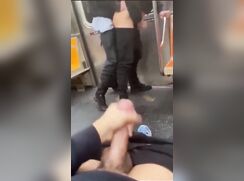 Late night on a NYC subway car