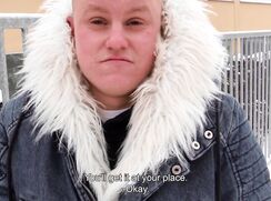 CH 607, Camera guy pays a young guy in a blue fur lined denim hoodie to suck and be f