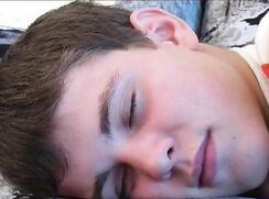 Vintage porn: Mikey asleep on a sofa