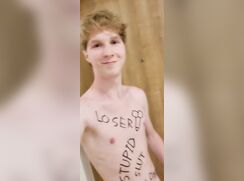 Loser fag walks naked out of his motel room