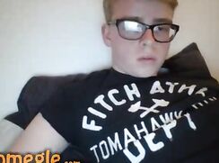 Shaved Uncut Geek Jerks Off