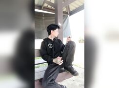 Asian twink leaves something behind on the bench