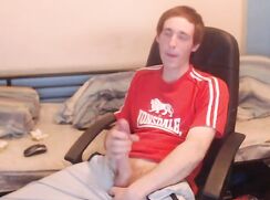 Cute Ginger Twink Jerks Off on Webcam