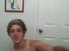Blond Twunk Jerk & Cum On Cam