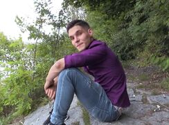 CH 636, Camera guy pays a young guy in a purple T by the river to be suck and be fuck