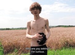 CH 635, Camera guy pays a young bare-chested guy carrying a black T to be suck and be