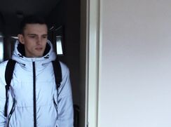 CH 647, Camera guy pays a young guy in a grey hooded jacket walking the street to be