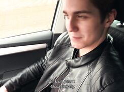 CH 648, Camera guy pays a young guy hitchhiking in a grey jacket to be suck and be fu