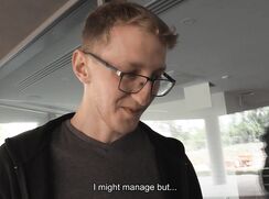 CH 653, Camera guy pays a young guy in a black jacket and a grey T to be suck and be