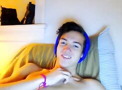 Blue Beanie Hat Twunk Plays With His Cock