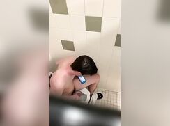 College Dorm stall spy & cum