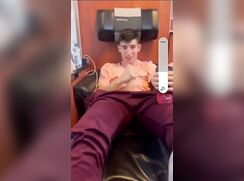 Jerking off on the train in front of his friend