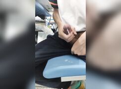 Horny guy with no shame, jerks-off in classroom again. Full version, big dick