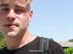 CH 662, Camera guy pays a young guy in a black T and orange shorts to suck and be fuc