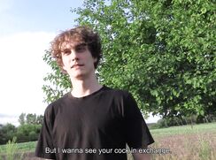 CH 666, Camera guy pays a young guy in a black T and grey shorts looking around an ab