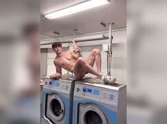 Cumming on Top of Washer and Dryer 200