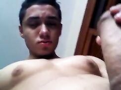Latino footballer showing his dick