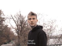 CH 676, Camera guy pays a young guy in a black hoodie, waiting for a friend, overlook
