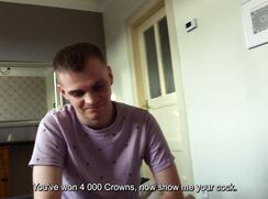 CH 688, Camera guy pays a young guy in a dark blue hooded jacket, with the logo taped
