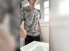 He likes to show off his body before having a shower