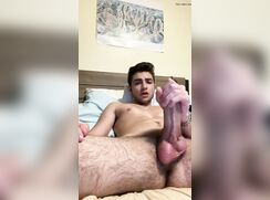 Hairy Latino college boy jerks watching porn