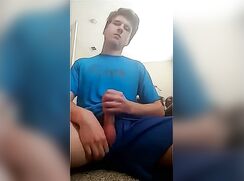 Vintage Blond College Lad wanks off on webcam - AI Enhanced